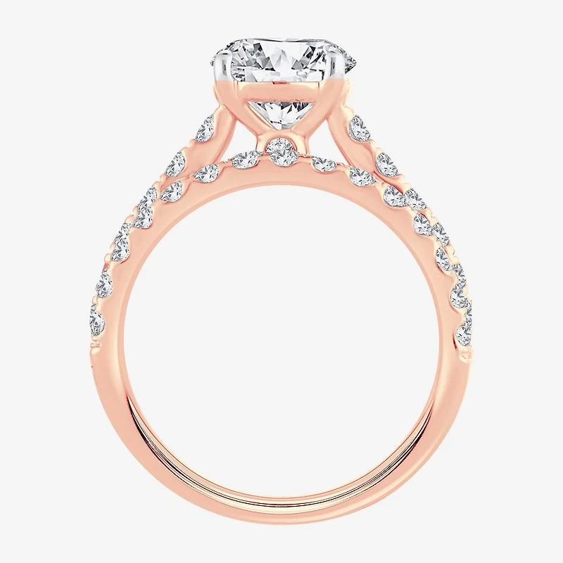 Signature By Modern Bride (H-I / Si1-Si2) Womens 2 CT. T.W. Lab Grown White Diamond 14K Gold Round Bridal Set