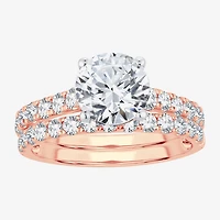 Signature By Modern Bride (H-I / Si1-Si2) Womens 2 CT. T.W. Lab Grown White Diamond 14K Gold Round Bridal Set