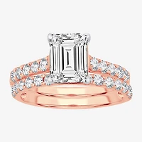 (H-I / SI1-SI2) Signature By Modern Bride Emerald Cut Womens 2 CT. T.W. Lab Grown White Diamond Bridal Set 14K Gold