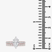Signature By Modern Bride (G-H / Vs2-Si1) Womens 2 CT. T.W. Lab Grown White Diamond 14K Gold Marquise Side Stone Bridal Set