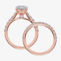Signature By Modern Bride (G-H / Vs2-Si1) Womens 2 1/2 CT. T.W. Lab Grown White Diamond 14K Gold Marquise Side Stone Bridal Set