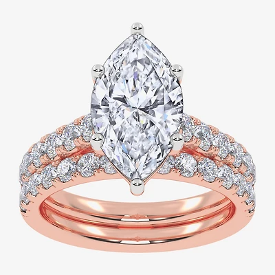Signature By Modern Bride (G-H / Vs2-Si1) Womens 2 1/2 CT. T.W. Lab Grown White Diamond 14K Gold Marquise Side Stone Bridal Set