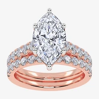 Signature By Modern Bride (G-H / Vs2-Si1) Womens 2 1/2 CT. T.W. Lab Grown White Diamond 14K Gold Marquise Side Stone Bridal Set