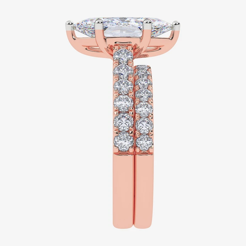 Signature By Modern Bride (G-H / Vs2-Si1) Womens 2 1/2 CT. T.W. Lab Grown White Diamond 14K Gold Marquise Side Stone Bridal Set