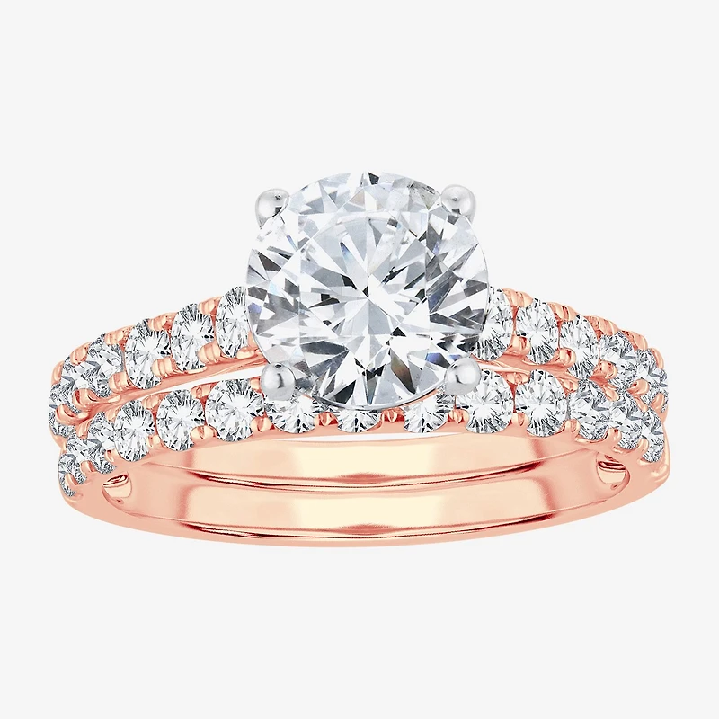 (H-I / SI1-SI2) Signature By Modern Bride Womens 2 1/2 CT. TW. Lab Grown White Diamond 14K Gold Round Bridal Set