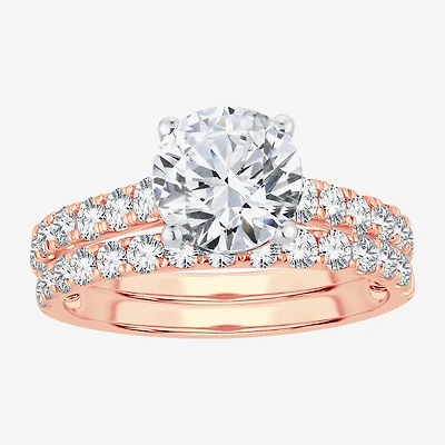 (H-I / SI1-SI2) Signature By Modern Bride Womens 2 1/2 CT. TW. Lab Grown White Diamond 14K Gold Round Bridal Set