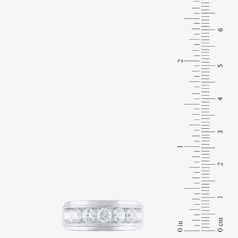 (H-I / I1) Mens 1 1/2 CT. T.W. Lab Grown White Diamond 10K Gold Wedding Band