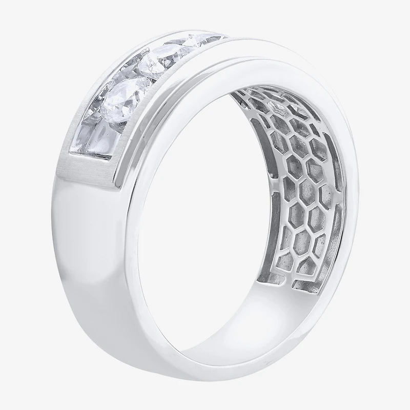 (H-I / I1) Mens 1 1/2 CT. T.W. Lab Grown White Diamond 10K Gold Wedding Band