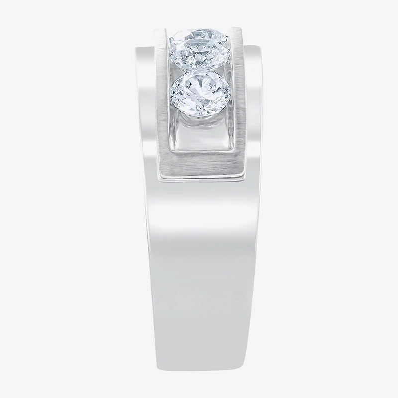 (H-I / I1) Mens 1 1/2 CT. T.W. Lab Grown White Diamond 10K Gold Wedding Band