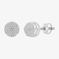 (J / I3) 1/6 CT. Natural White Diamond 10K Gold 7.7mm Round Stud Earrings