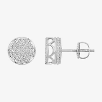 (J / I3) 1/6 CT. Natural White Diamond 10K Gold 7.7mm Round Stud Earrings