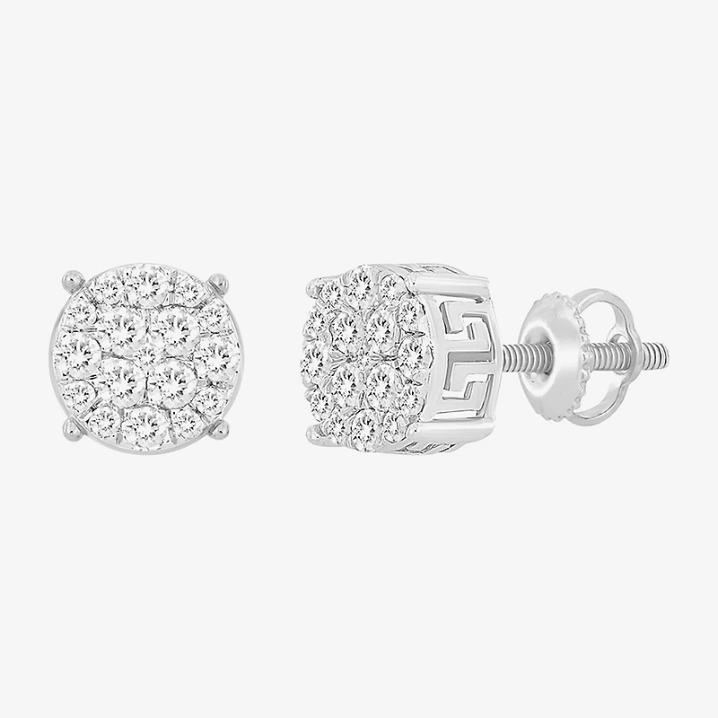 (I / I2-I3) 1/4 CT. Natural White Diamond 10K Gold 6.7mm Round Stud Earrings