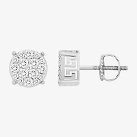 (I / I2-I3) 1/4 CT. Natural White Diamond 10K Gold 6.7mm Round Stud Earrings