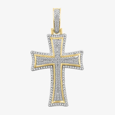 1/4 CT. (J / I3) White Diamond 10K Gold Cross Charm