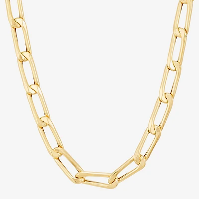 Made in Italy Unisex Adult 10K Gold 18 Inch Link Chain Necklace