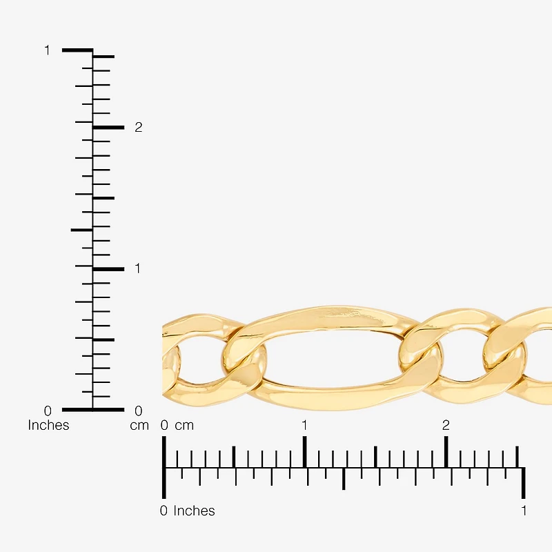 Made in Italy Mens 10K Gold 20 Inch Figaro Chain Necklace