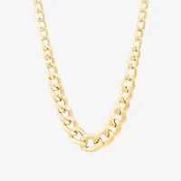 Made in Italy Womens 10K Gold 18 Inch Curb Chain Necklace
