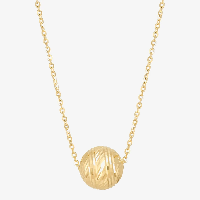 Made in Italy Womens 10K Gold Ball 16 Inch Pendant Necklace