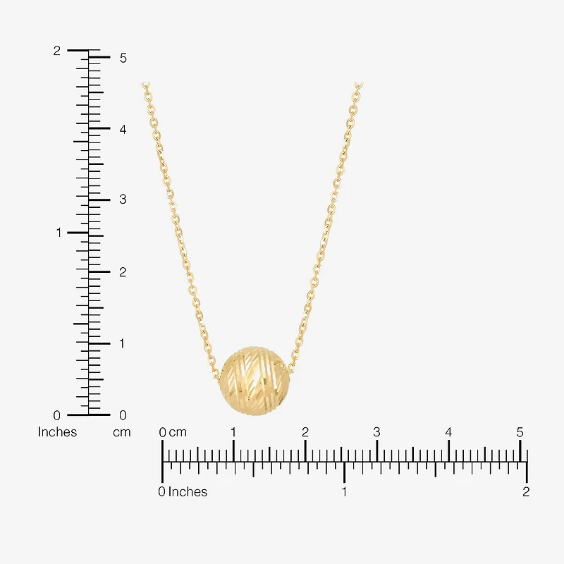 Made in Italy Womens 10K Gold Ball 16 Inch Pendant Necklace
