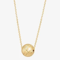 Made in Italy Womens 10K Gold Ball 16 Inch Pendant Necklace