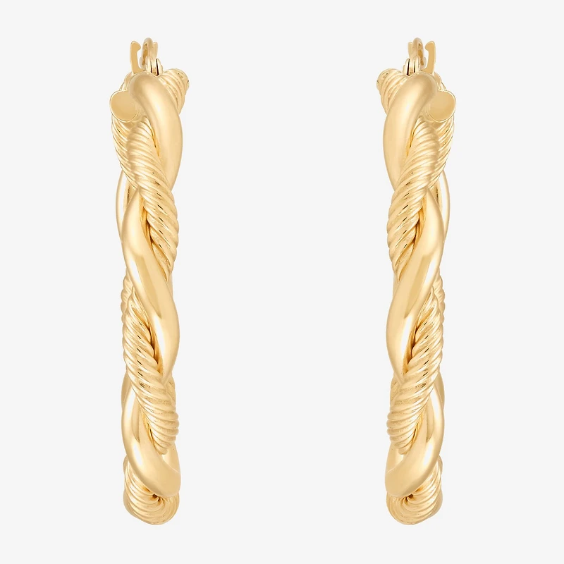 Womens 10K Gold 30mm Hoop Earrings