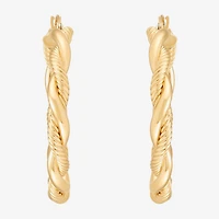 Womens 10K Gold 30mm Hoop Earrings