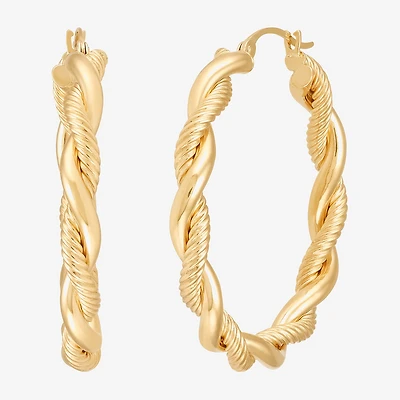 Womens 10K Gold 30mm Hoop Earrings