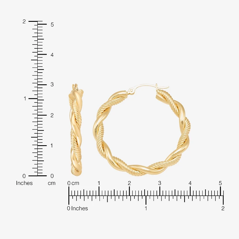 Womens 10K Gold 30mm Hoop Earrings