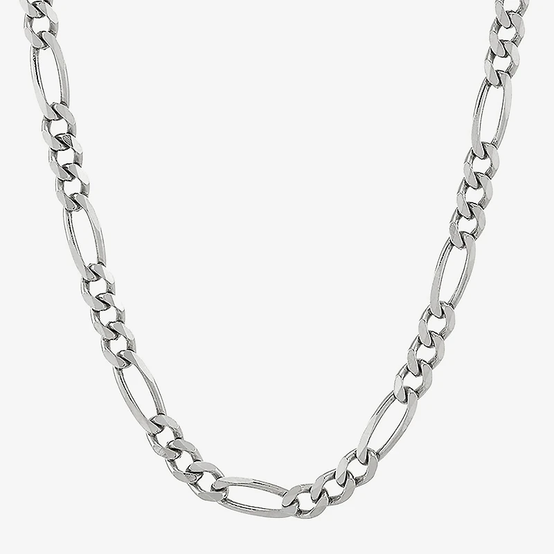Made in Italy Womens Sterling Silver Inch Figaro Chain Necklace