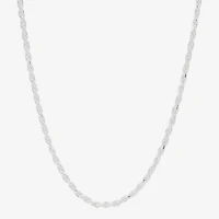 Made in Italy Womens Sterling Silver Inch Rope Chain Necklace