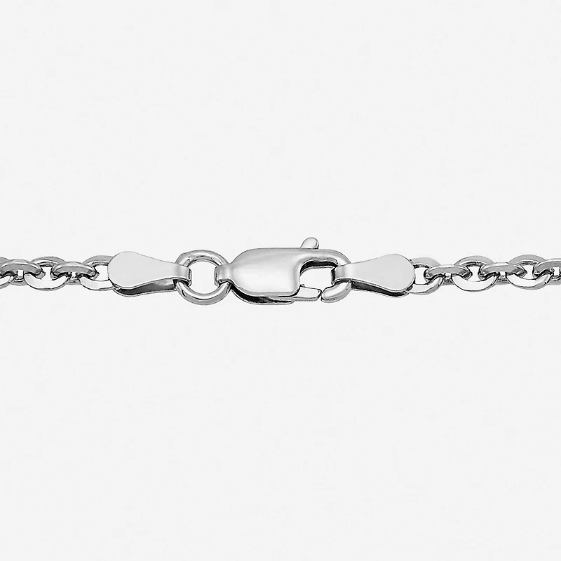 Made in Italy Unisex Adult Sterling Silver Inch Cable Chain Necklace
