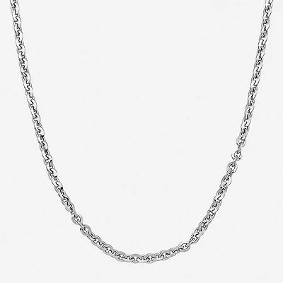 Made in Italy Unisex Adult Sterling Silver Inch Cable Chain Necklace