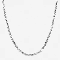 Made in Italy Unisex Adult Sterling Silver Inch Cable Chain Necklace