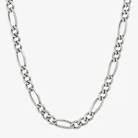 Made in Italy Unisex Adult Sterling Silver 24 Inch Figaro Chain Necklace