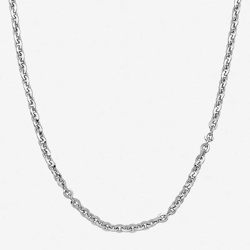 Made in Italy Unisex Adult Sterling Silver 18 Inch Cable Chain Necklace