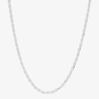 Made in Italy Womens Sterling Silver Inch Rope Chain Necklace