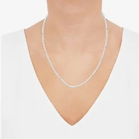 Made in Italy Womens Sterling Silver Inch Rope Chain Necklace