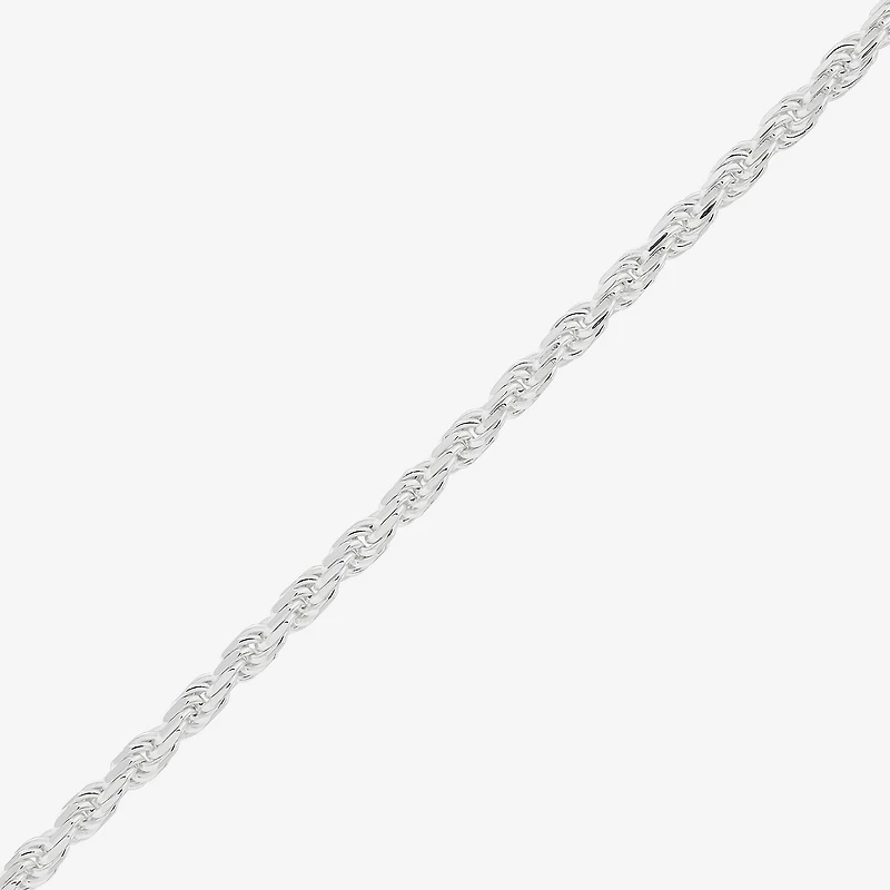 Made in Italy Womens Sterling Silver Inch Rope Chain Necklace
