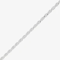 Made in Italy Womens Sterling Silver Inch Rope Chain Necklace