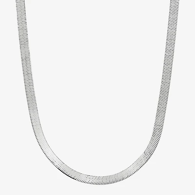 Made in Italy Womens Sterling Silver 20 Inch Herringbone Chain Necklace