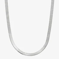 Made in Italy Womens Sterling Silver 20 Inch Herringbone Chain Necklace