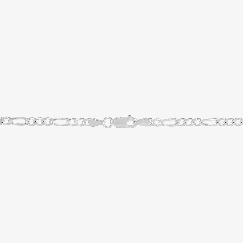 Made in Italy Womens Sterling Silver 18 Inch Figaro Chain Necklace