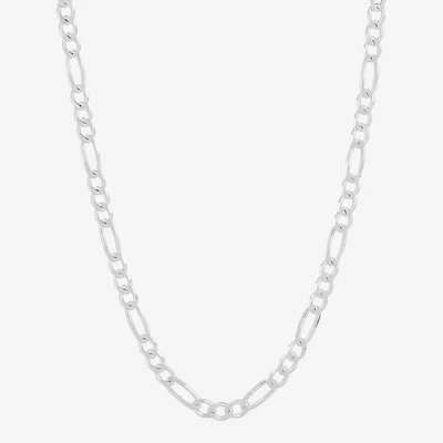 Made in Italy Womens Sterling Silver Inch Figaro Chain Necklace