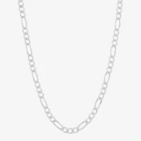 Made in Italy Womens Sterling Silver 18 Inch Figaro Chain Necklace