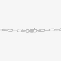 Made in Italy Womens Sterling Silver Inch Paperclip Chain Necklace