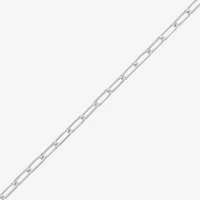 Made in Italy Womens Sterling Silver Inch Paperclip Chain Necklace
