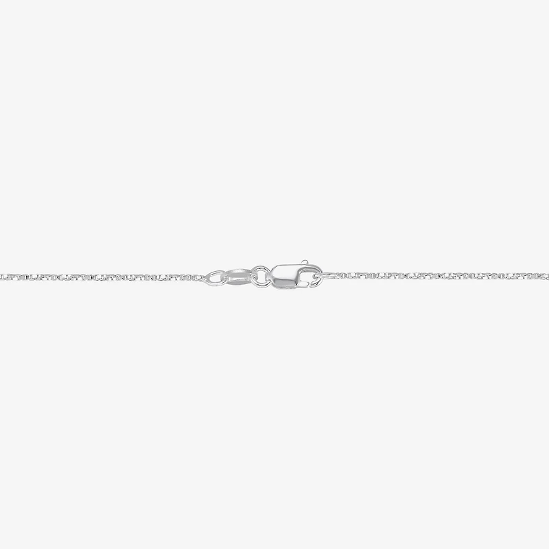 Made in Italy Womens Sterling Silver Inch Box Chain Necklace