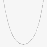 Made in Italy Womens Sterling Silver Inch Box Chain Necklace