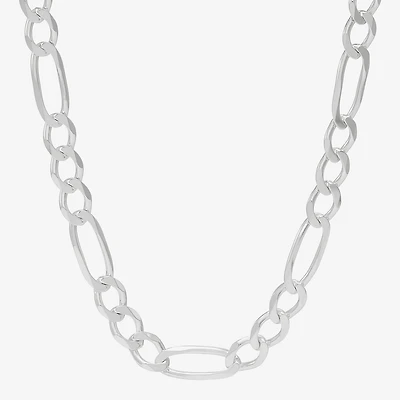 Made in Italy Womens Sterling Silver Inch Figaro Chain Necklace