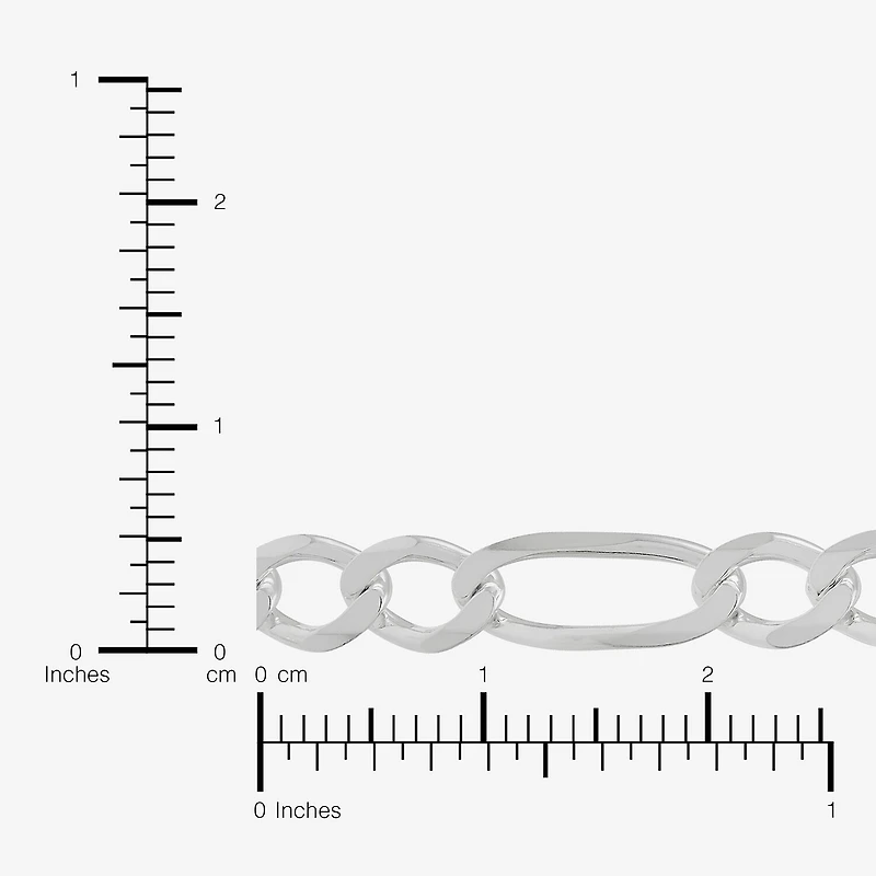 Made in Italy Womens Sterling Silver Inch Figaro Chain Necklace